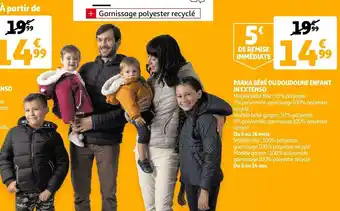 Auchan In extenso parka bébé ou doudoune enfant offre