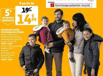 Auchan In extenso doudoune femme ou homme offre
