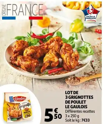 Auchan Le gaulois lot de 3 grignottes de poulet offre
