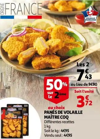 Auchan Maître coq panés de volaille offre