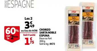 Auchan Espuna chorizo sarta noble offre