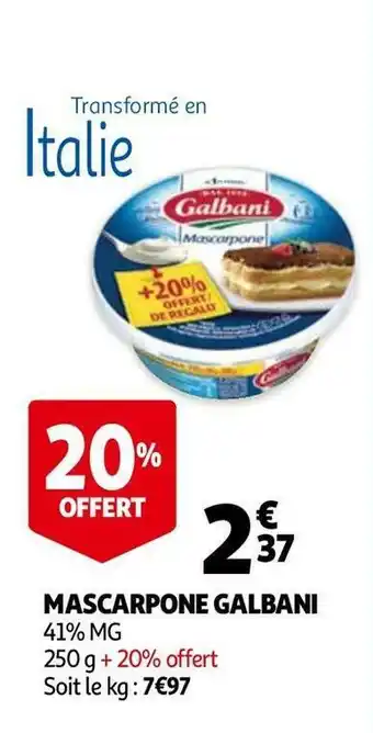 Auchan Galbani mascarpone offre