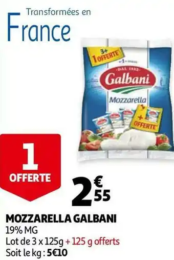 Auchan Galbani mozzarella offre