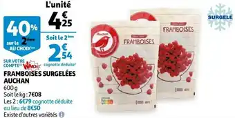 Auchan Auchan framboises surgelées offre