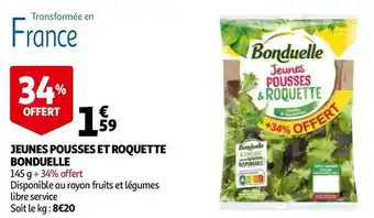 Auchan Bonduelle jeunes pousses et roquette offre