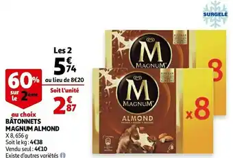 Auchan Magnum bâtonnets almond offre