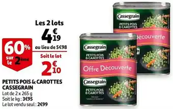 Auchan Cassegrain petits pois & carottes offre