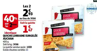 Auchan Auchan quiche lorraine surgelée offre