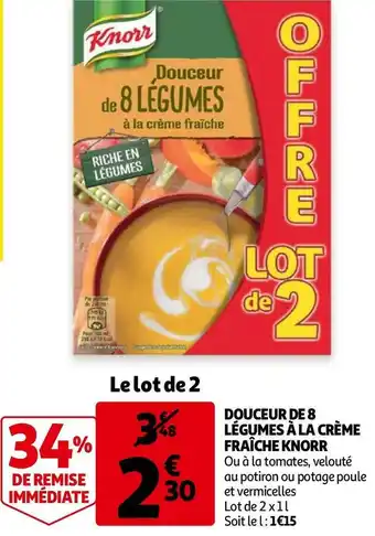 Auchan Knorr douceur de 8 légumes à la crème fraîche offre