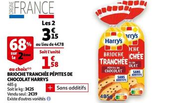 Auchan Harry's brioche tranchée pépites de chocolat offre
