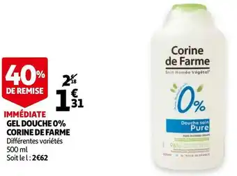 Auchan Corine de farme gel douche 0% offre