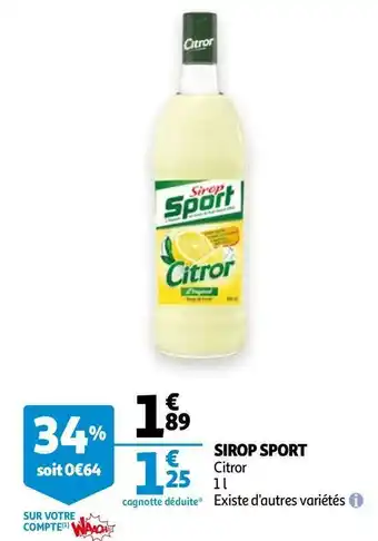 Auchan Sport sirop offre