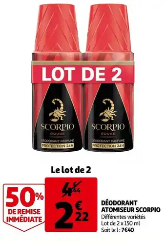 Auchan Scorpio déodorant atomiseur offre