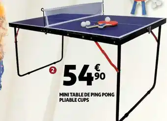 Auchan Cup's mini table de ping pong pliable offre