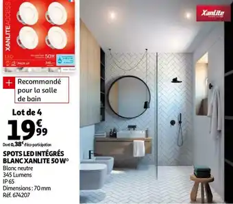 Auchan Xanlite spots led intégrés blanc 50 w offre