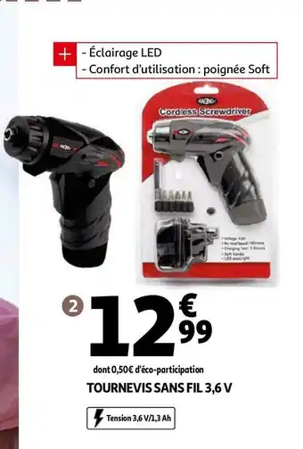 Auchan Tournevis sans fil 3,6 v offre