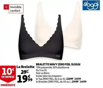 Auchan Sloggi bralette wavy zero feel offre