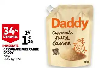 Auchan Daddy cassonade pure canne offre