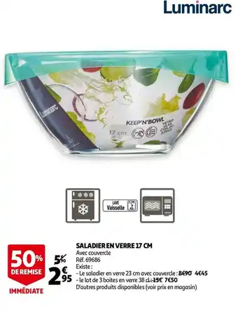 Auchan Saladier en verre 17 cm offre