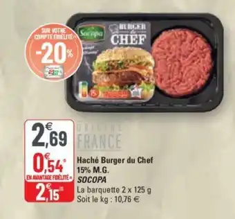 G20 Haché Burger du Chef 15% M.G offre