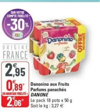 G20 Danonino aux Fruits Parfums panachés offre