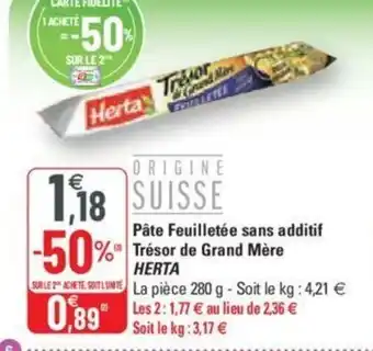 G20 Pâte feuilletée sans additif Trésor de Grand Mère offre