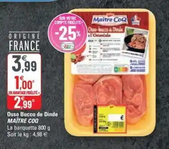 G20 Osso Bucco de Dinde offre