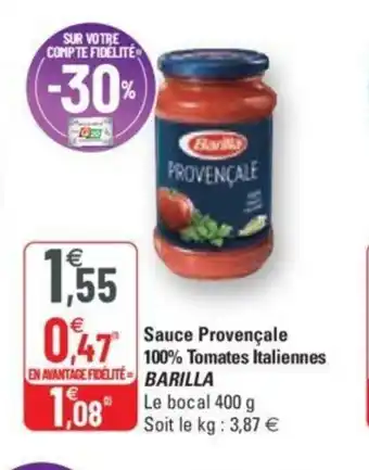 G20 Sauce Provençale 100% Tomates Italiennes offre