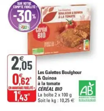 G20 Les Galettes Boughour & Quinoa a la tomate offre