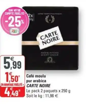 G20 Cafe moulu pur arabica offre