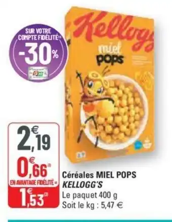 G20 Céréales Miel Pops offre