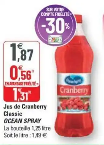 G20 Jus de Cranberry Classic offre