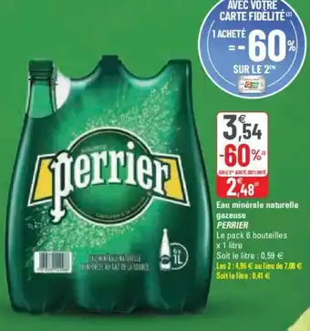 G20 Eau minérale naturelle gazeuse Perrier offre