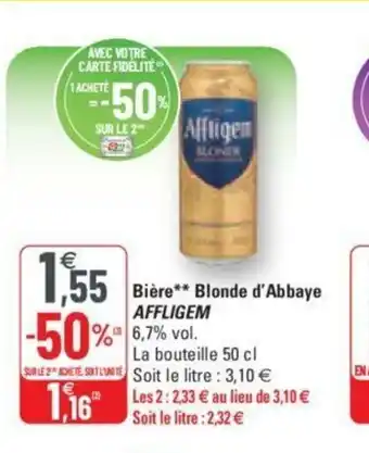 G20 Bière Blomde d'Abbaye offre