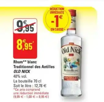 G20 Rhum blanc traditionnel des antilles offre