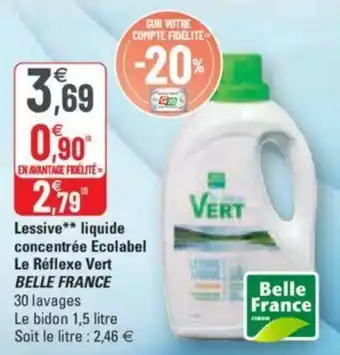 G20 Lessive liquide concentrée ecolabel le réflexe vert offre