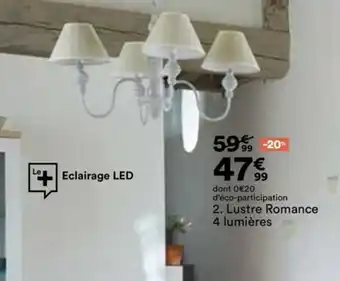 Lustre romance 4 lumieres