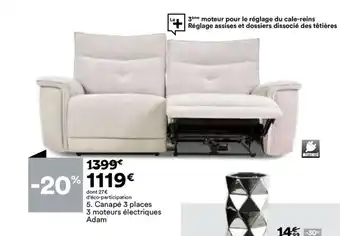 BUT Canapé3 places 3 moteurs électriques adam offre