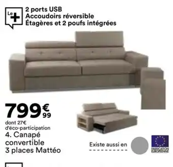 BUT Canapé convertible 3 places mattéo offre