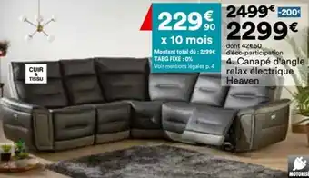 BUT Canapé d'angle relax électrique heaven offre
