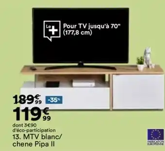 BUT MTV blanc/chene pipa II offre