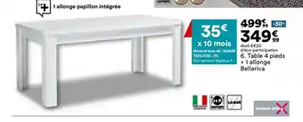 BUT Table 4 pieds + 1 allonge bellariva offre