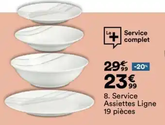 Service assiettes ligne 19 pièces