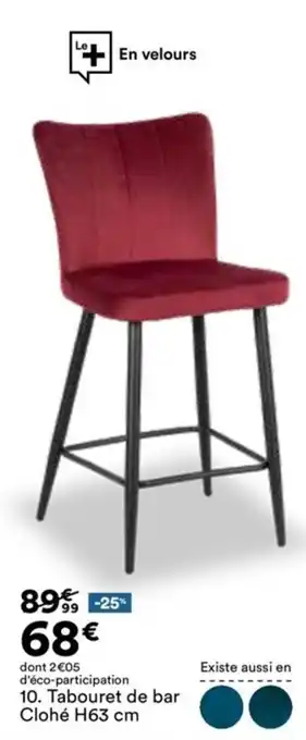 BUT Tabouret de bar clohé offre