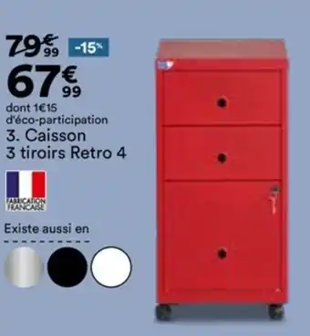 BUT Caisson 3 tiroirs retro 4 offre