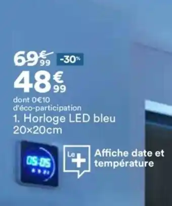Horloge LED bleu