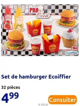 Action Ecoiffier set de hamburger offre