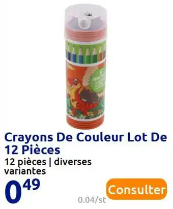 Action Crayons de couleur lot de 12 pièces offre