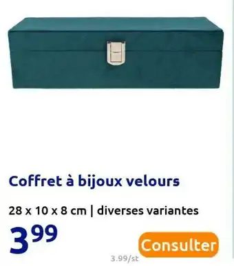 Action Coffret à bijoux velours offre