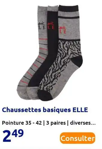 Action Elle chaussettes basiques offre